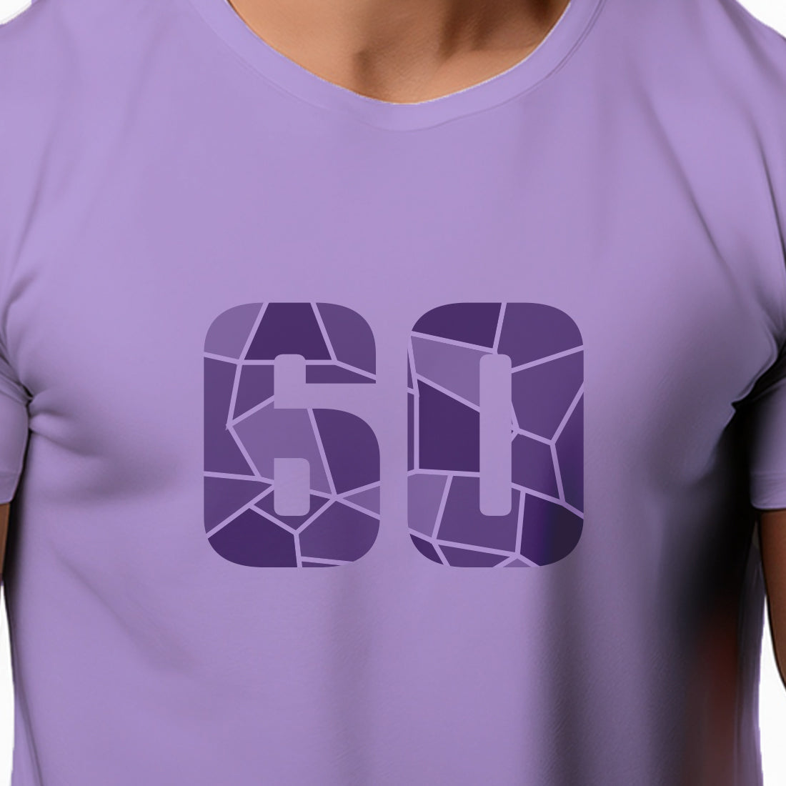60 Number Men Unisex T-Shirt | Custom Number Graphic Tee (Iris Lavender)