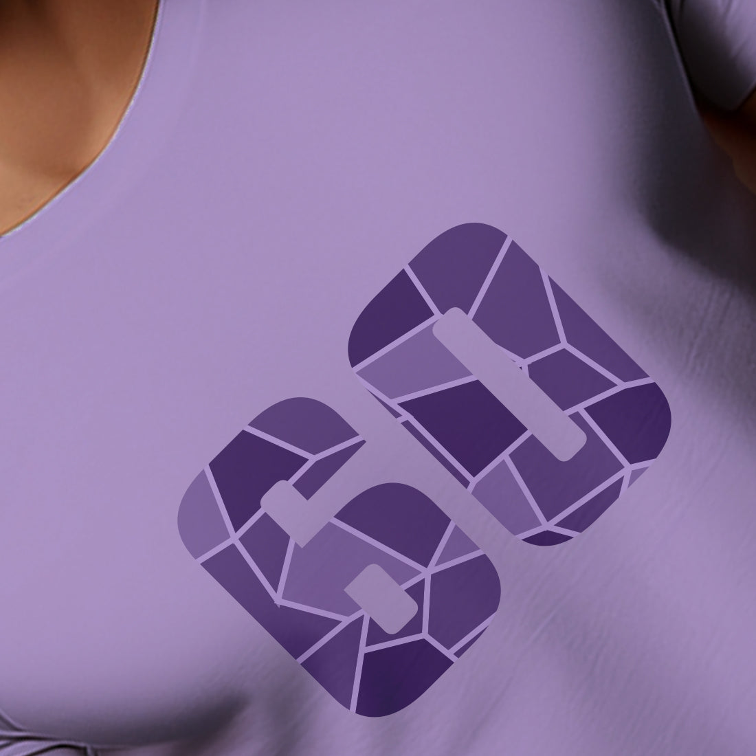 60 Number Men Unisex T-Shirt | Custom Number Graphic Tee (Iris Lavender)