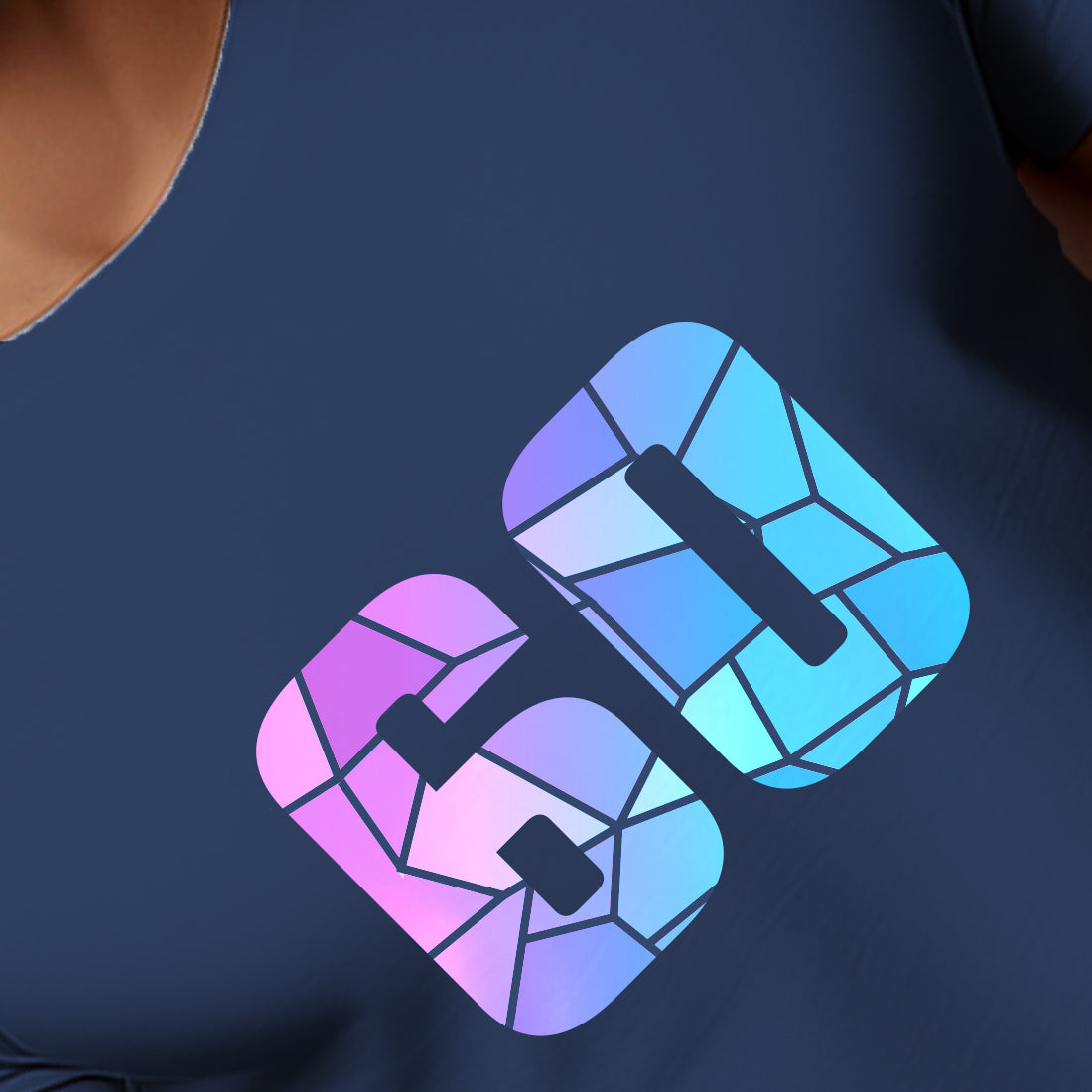 60 Number Men Unisex T-Shirt | Custom Number Graphic Tee (Navy Blue)