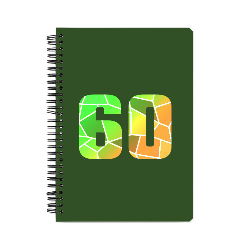 60 Number Notebook (Olive Green, A5 Size, 100 Pages, Ruled, 6 Pack)