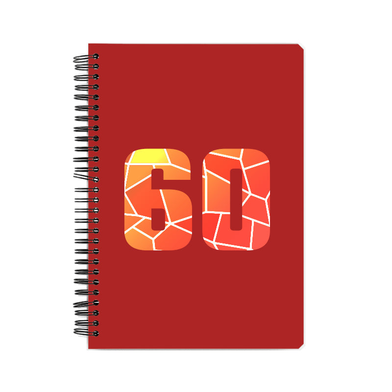 60 Number Notebook (Red, A5 Size, 100 Pages, Ruled, 6 Pack)