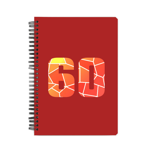 60 Number Notebook (Red, A5 Size, 100 Pages, Ruled, 6 Pack)