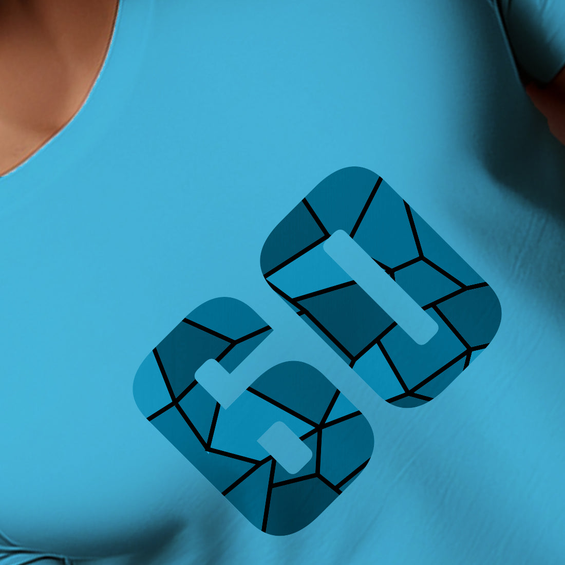 60 Number Men Unisex T-Shirt | Custom Number Graphic Tee (Sky Blue)