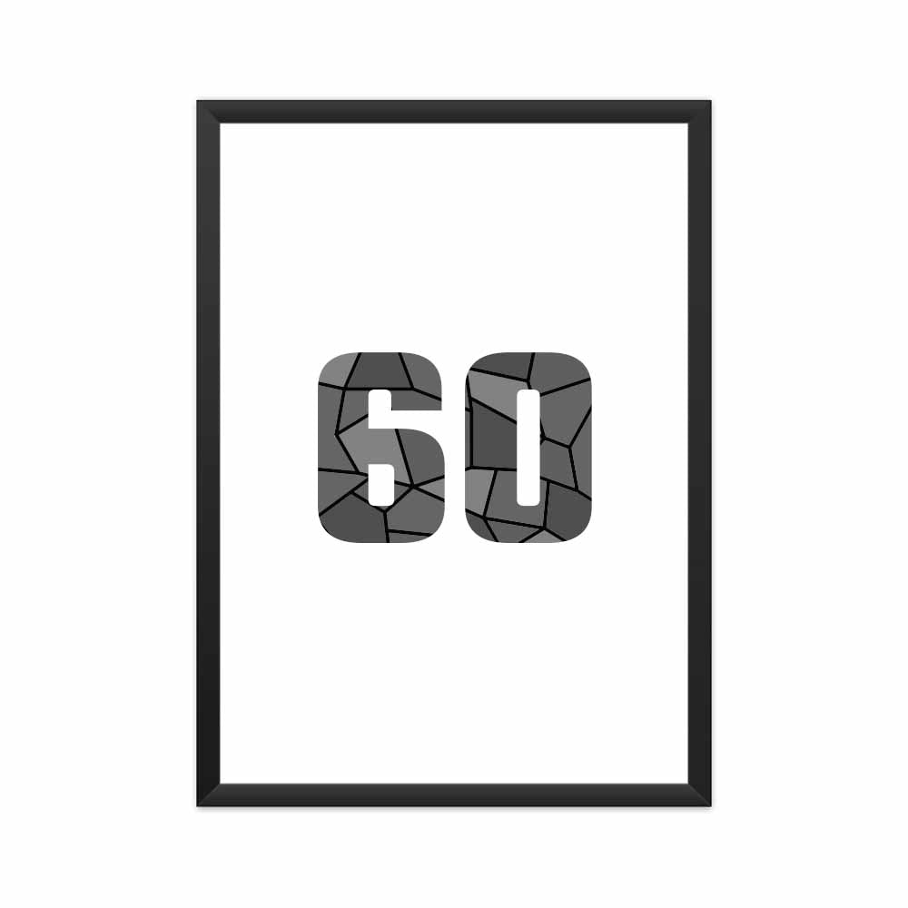 60 Number Framed Poster