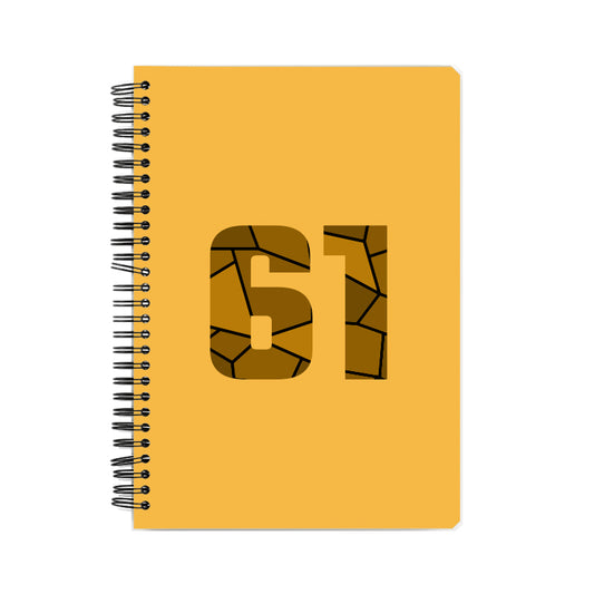 61 Number Notebook (Golden Yellow, A5 Size, 100 Pages, Ruled, 6 Pack)