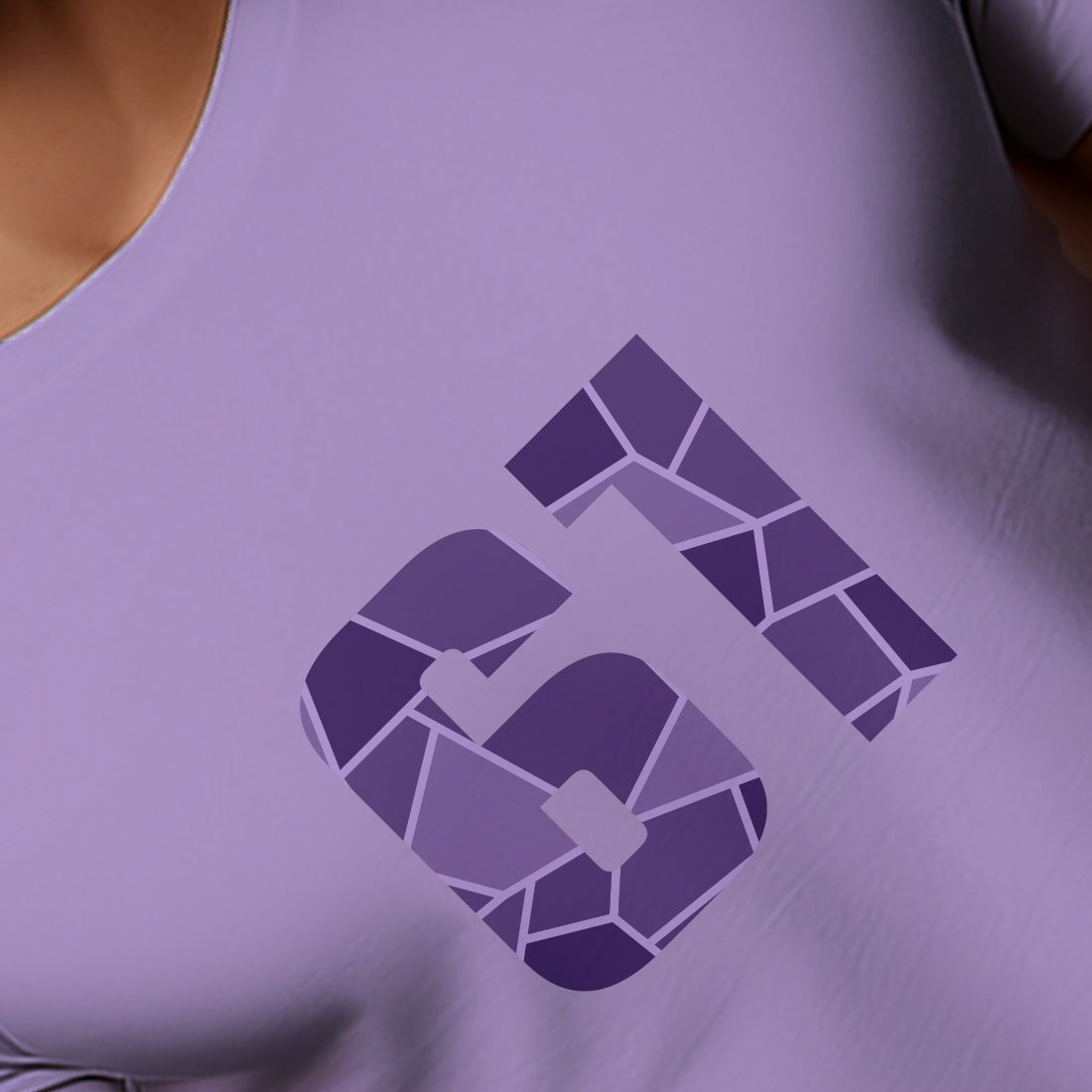 61 Number Men Unisex T-Shirt | Custom Number Graphic Tee (Iris Lavender)