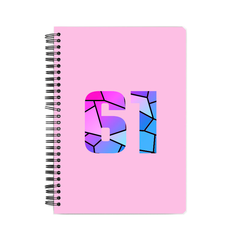 61 Number Notebook (Light Pink, A5 Size, 100 Pages, Ruled, 6 Pack)