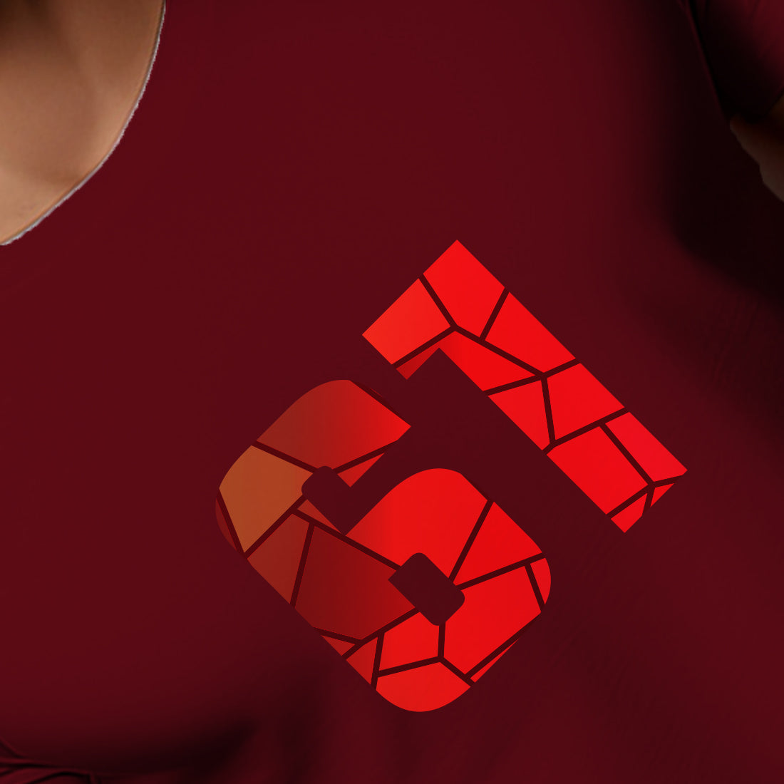 61 Number Men Unisex T-Shirt | Custom Number Graphic Tee (Maroon)