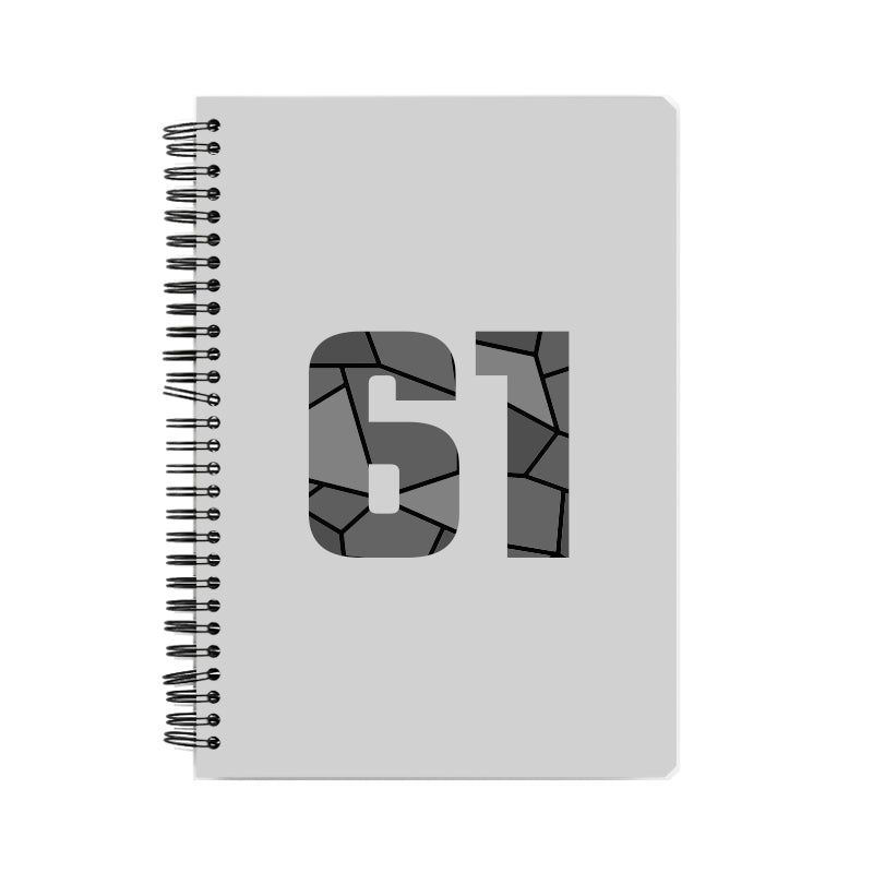 61 Number Notebook (Melange Grey, A5 Size, 100 Pages, Ruled, 6 Pack)