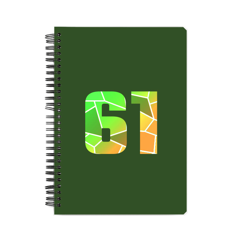 61 Number Notebook (Olive Green, A5 Size, 100 Pages, Ruled, 6 Pack)