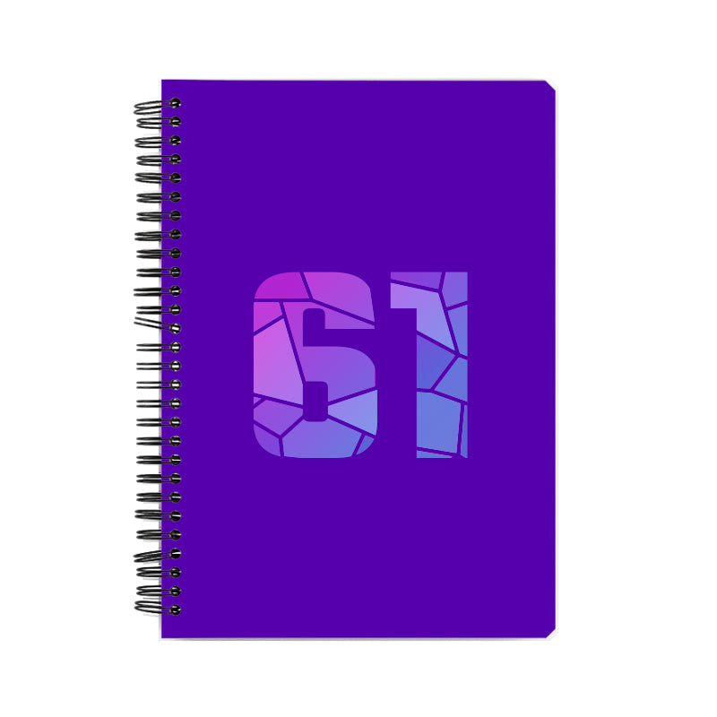 61 Number Notebook (Purple, A5 Size, 100 Pages, Ruled, 6 Pack)