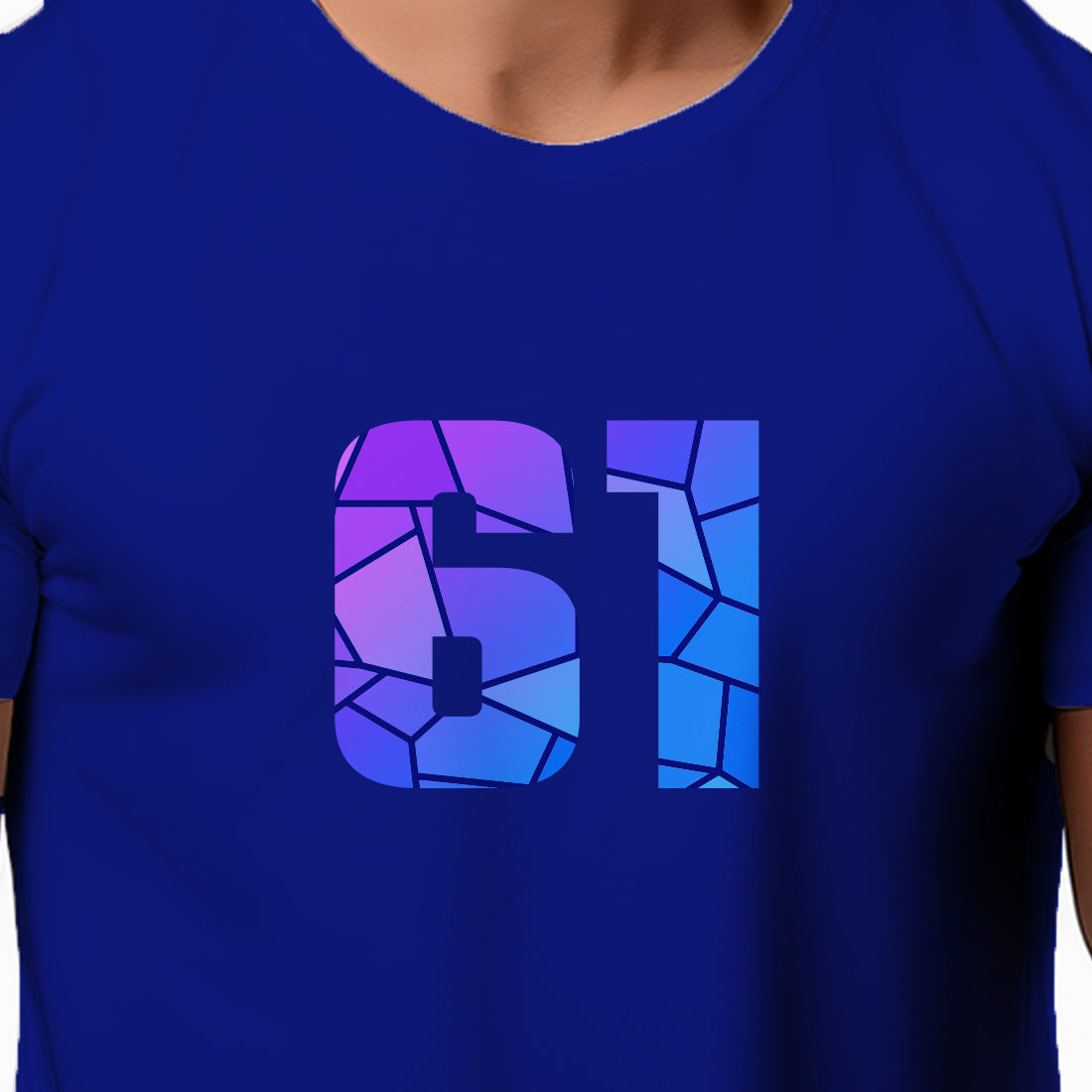 61 Number Men Unisex T-Shirt | Custom Number Graphic Tee (Royal Blue)