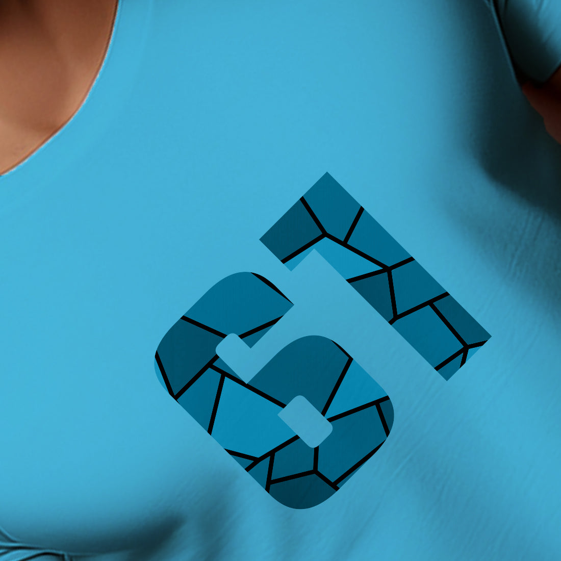 61 Number Men Unisex T-Shirt | Custom Number Graphic Tee (Sky Blue)