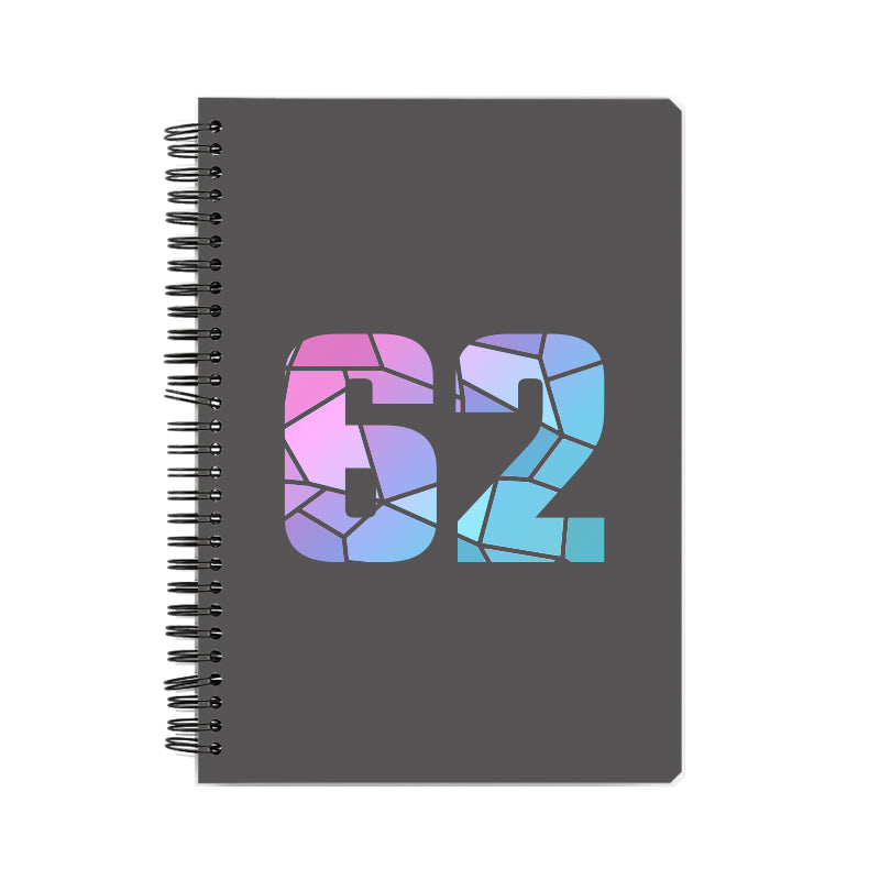 62 Number Notebook (Charcoal Grey, A5 Size, 100 Pages, Ruled, 6 Pack)