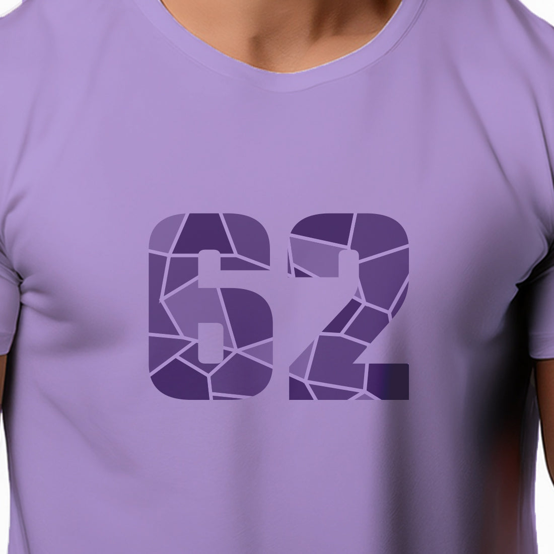 62 Number Men Unisex T-Shirt | Custom Number Graphic Tee (Iris Lavender)