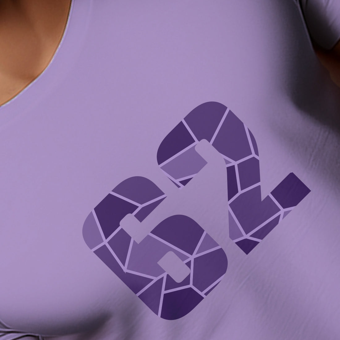 62 Number Men Unisex T-Shirt | Custom Number Graphic Tee (Iris Lavender)