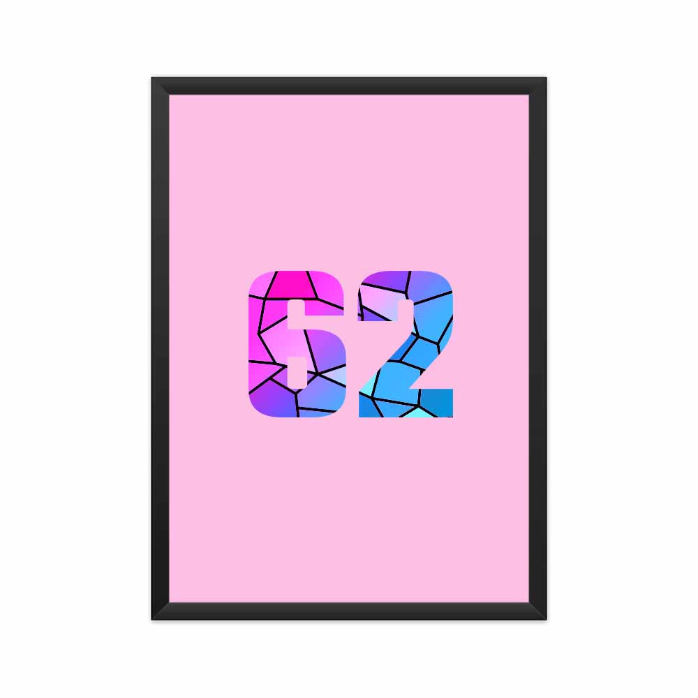 62 Number Framed Poster