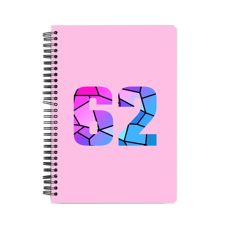 62 Number Notebook (Light Pink, A5 Size, 100 Pages, Ruled, 6 Pack)