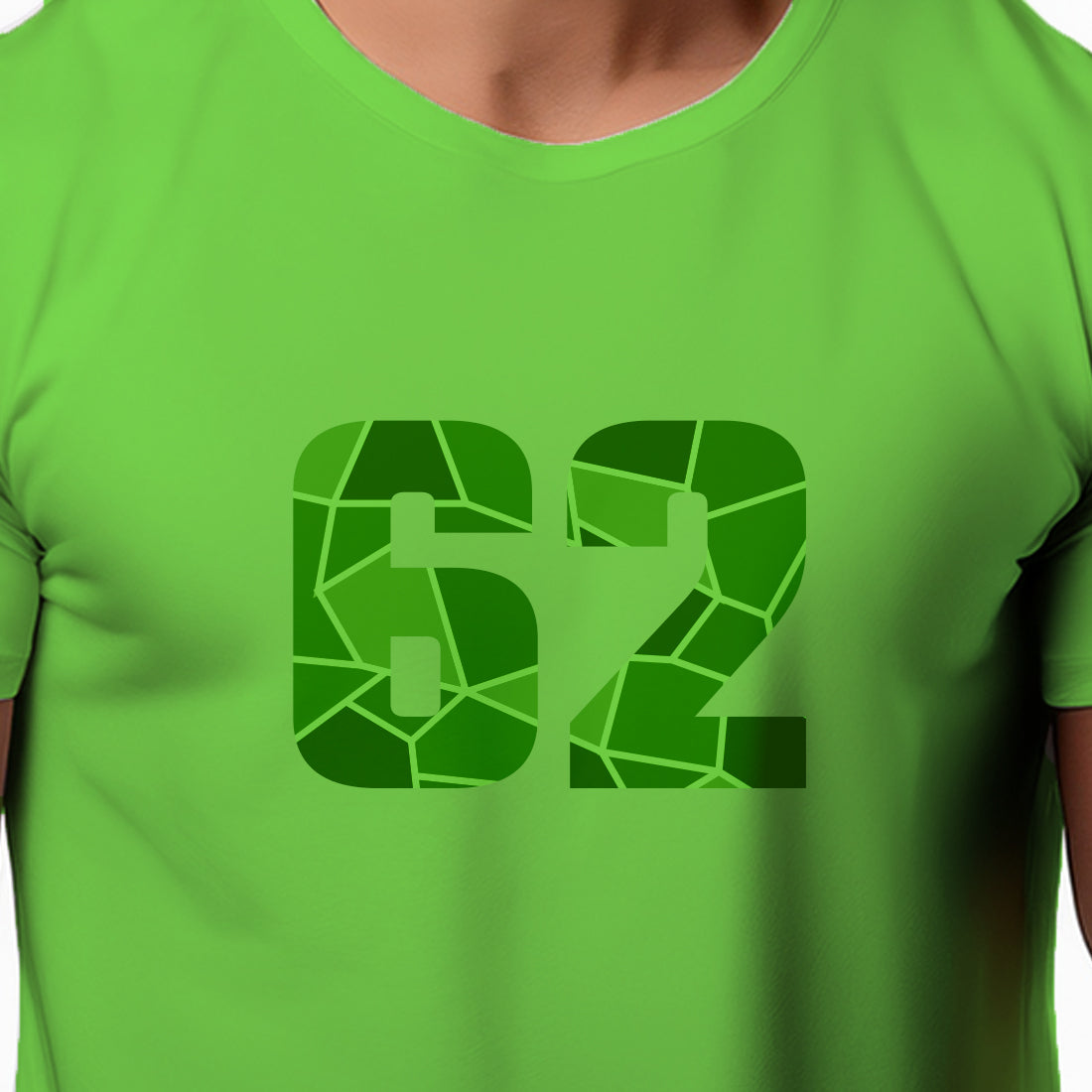 62 Number Men Unisex T-Shirt | Custom Number Graphic Tee (Liril Green)