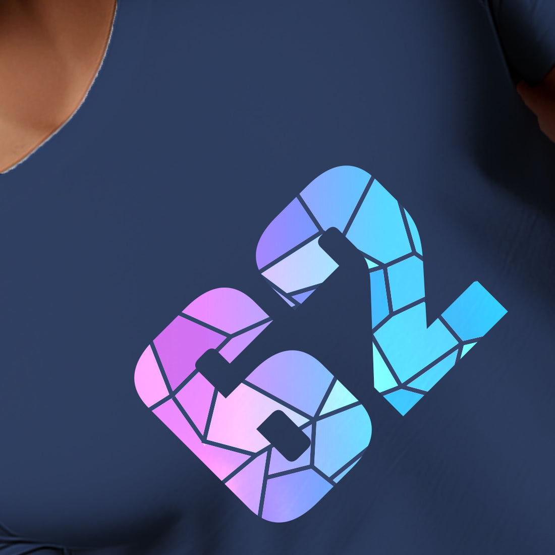 62 Number Men Unisex T-Shirt | Custom Number Graphic Tee (Navy Blue)