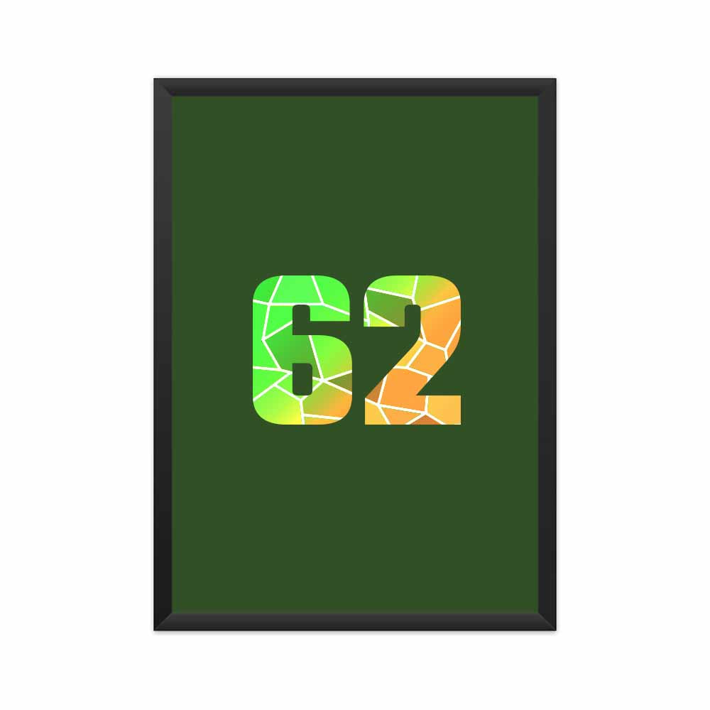 62 Number Framed Poster