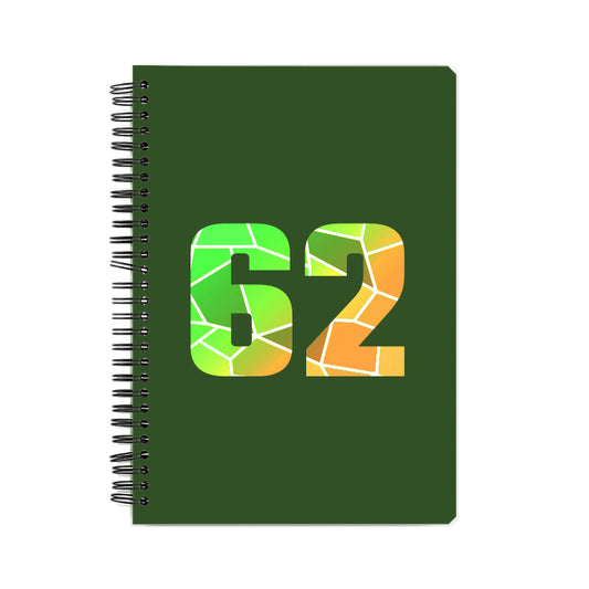 62 Number Notebook (Olive Green, A5 Size, 100 Pages, Ruled, 6 Pack)