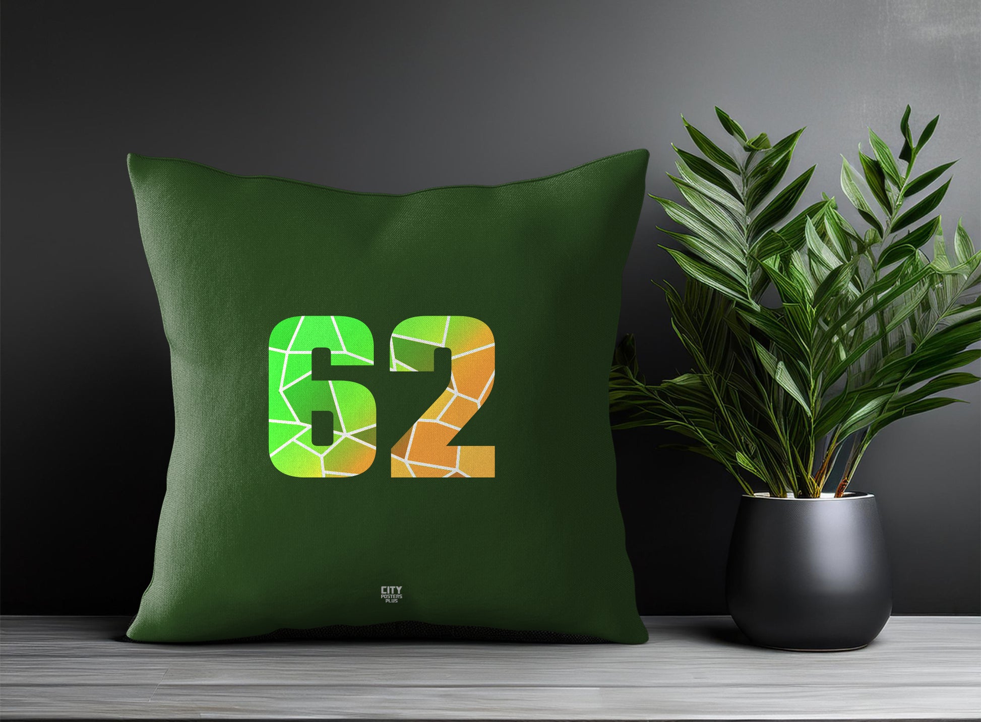 62 Number Pillow Case (Olive Green)