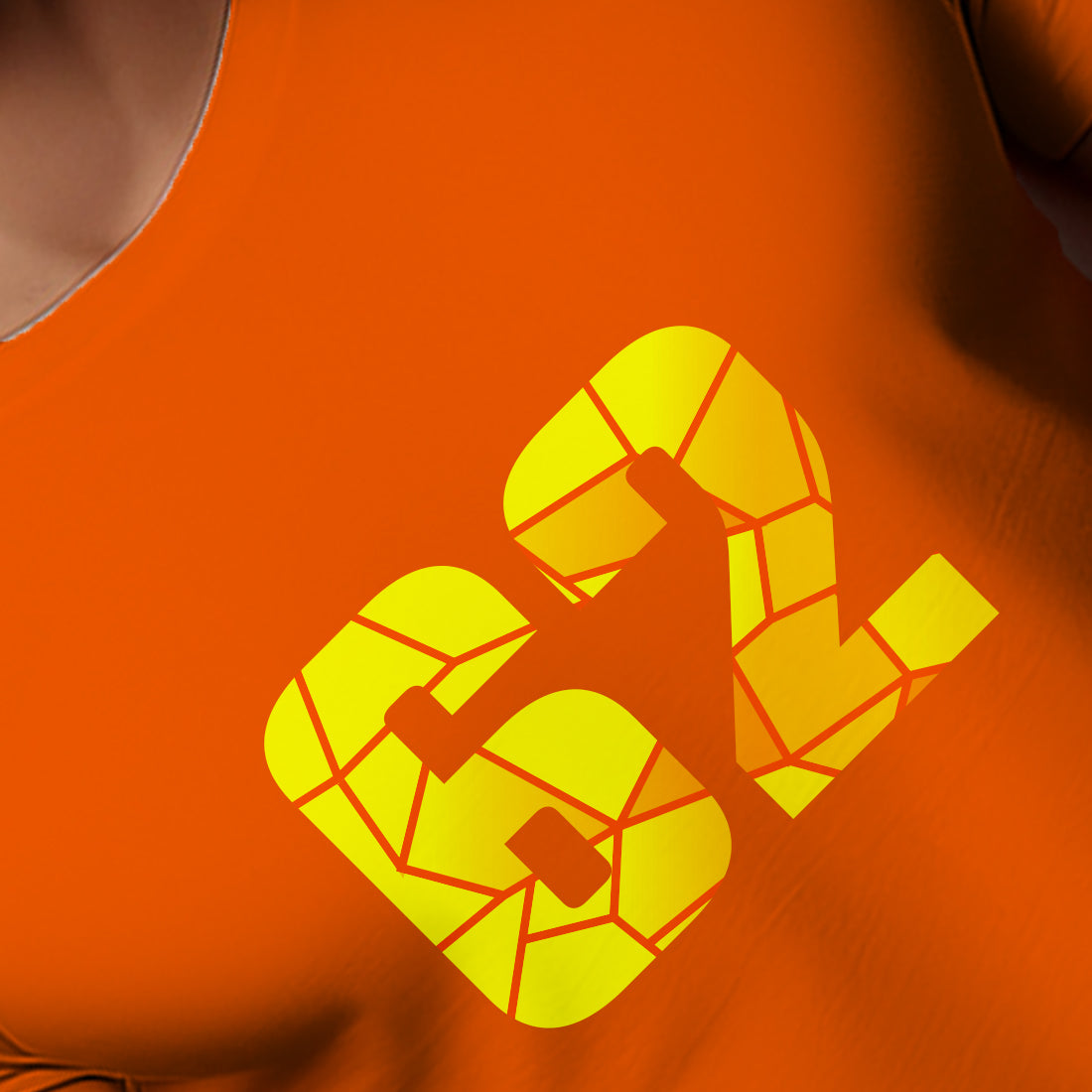 62 Number Men Unisex T-Shirt | Custom Number Graphic Tee (Orange)