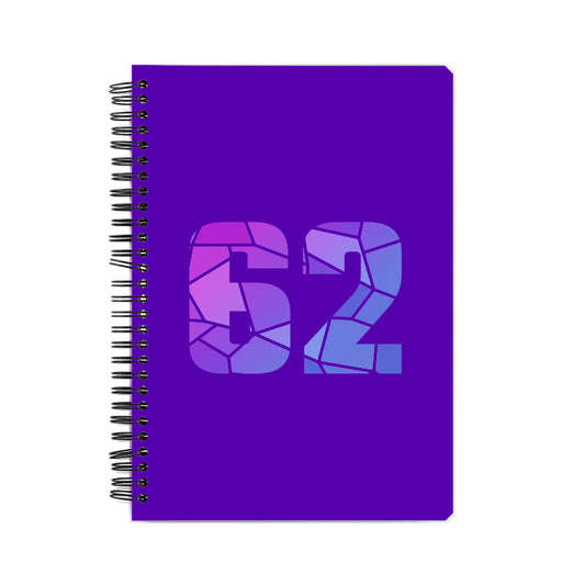 62 Number Notebook (Purple, A5 Size, 100 Pages, Ruled, 6 Pack)