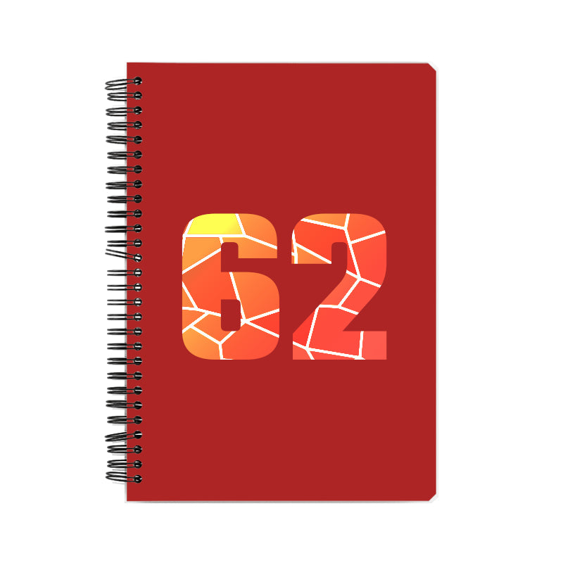 62 Number Notebook (Red, A5 Size, 100 Pages, Ruled, 6 Pack)