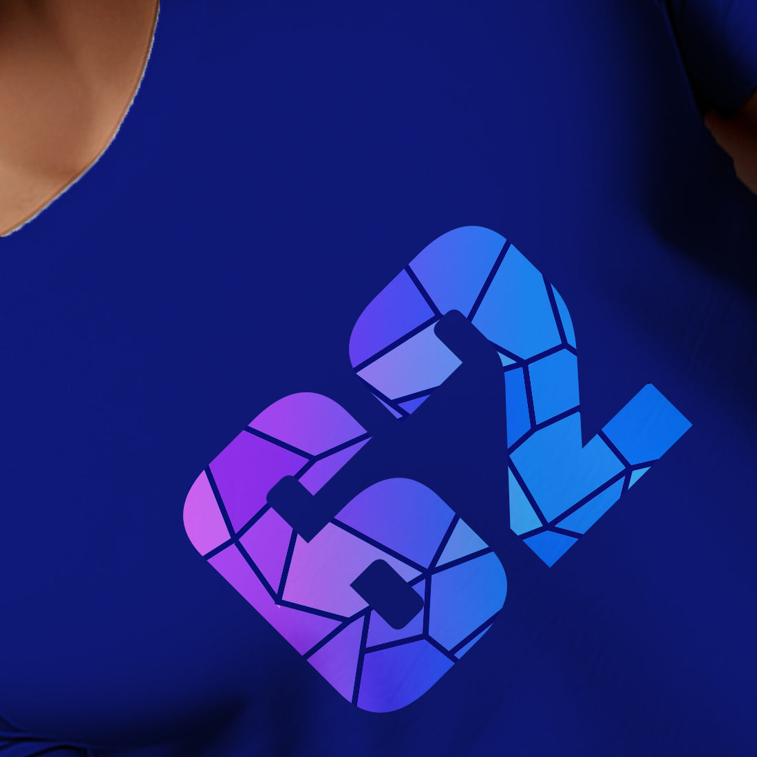 62 Number Men Unisex T-Shirt | Custom Number Graphic Tee (Royal Blue)