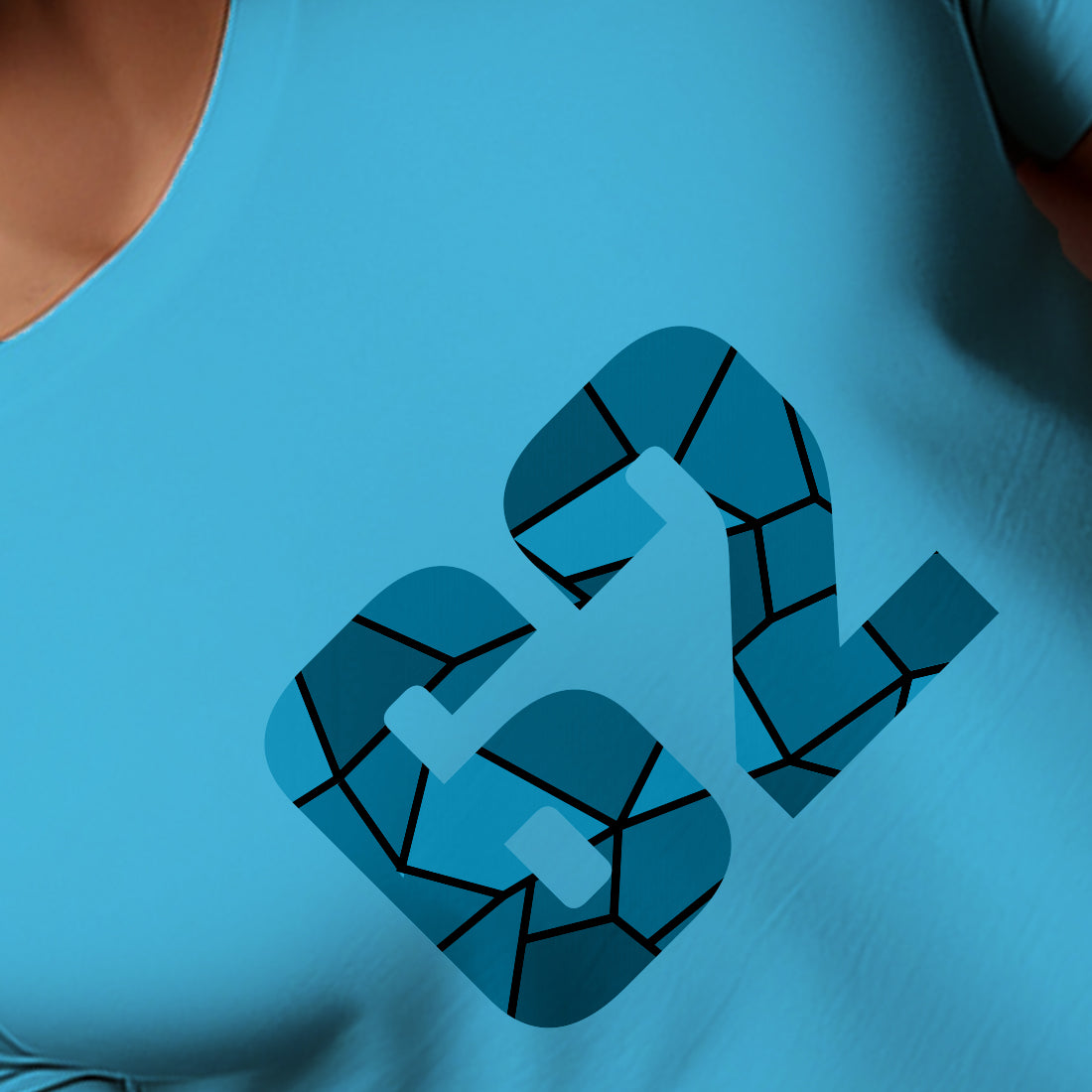 62 Number Men Unisex T-Shirt | Custom Number Graphic Tee (Sky Blue)
