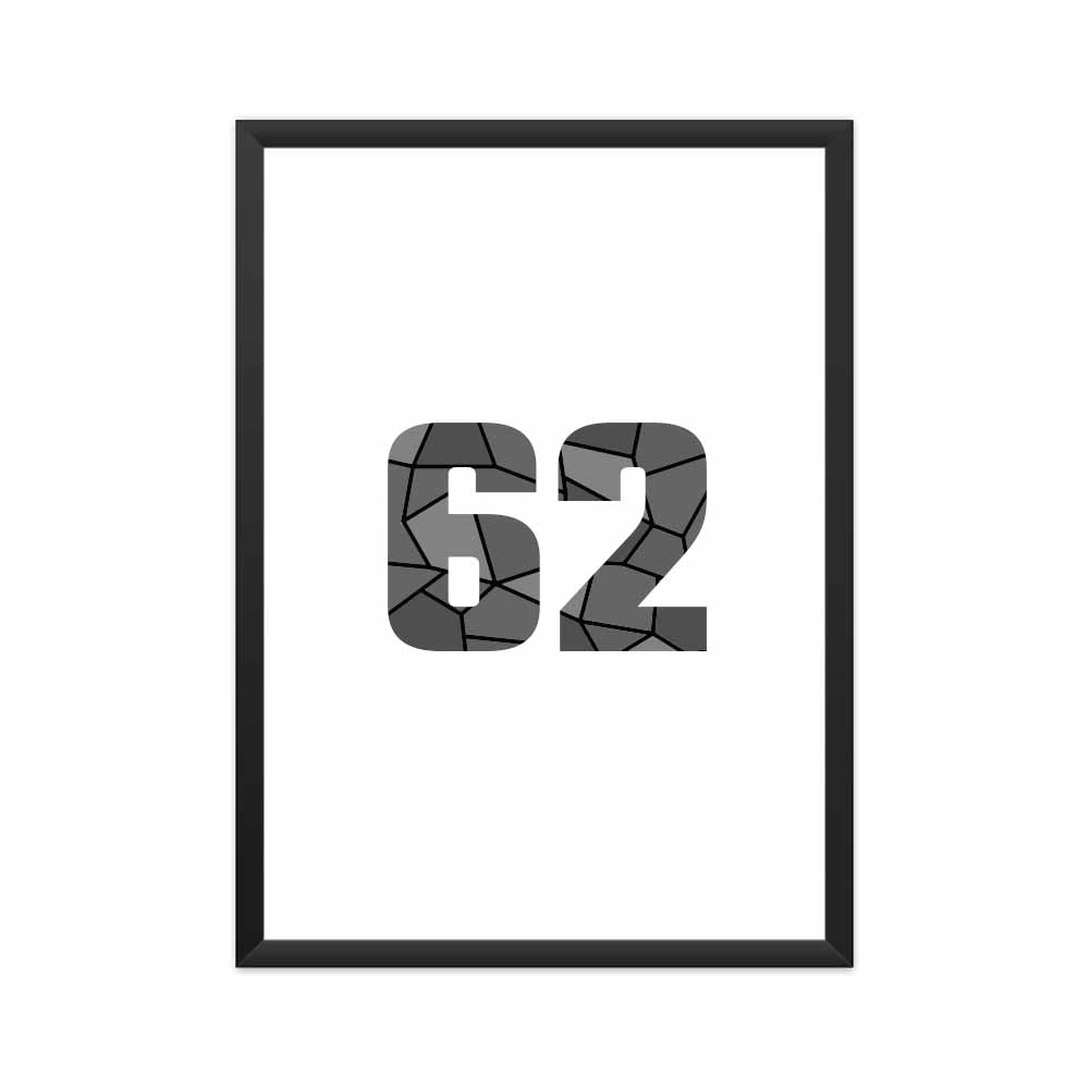 62 Number Framed Poster