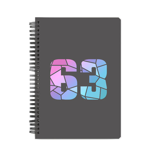 63 Number Notebook (Charcoal Grey, A5 Size, 100 Pages, Ruled, 6 Pack)