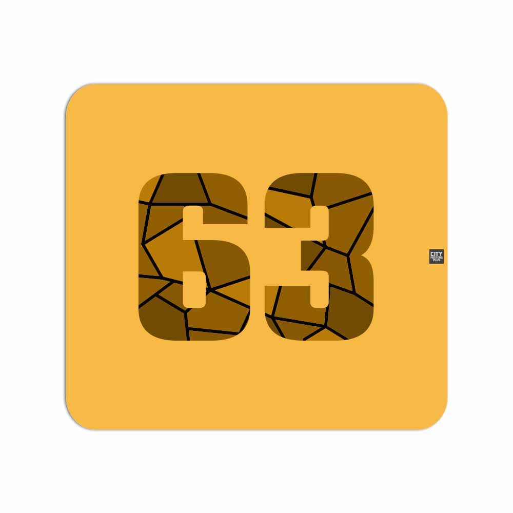 63 Number Mousepad (Golden Yellow)
