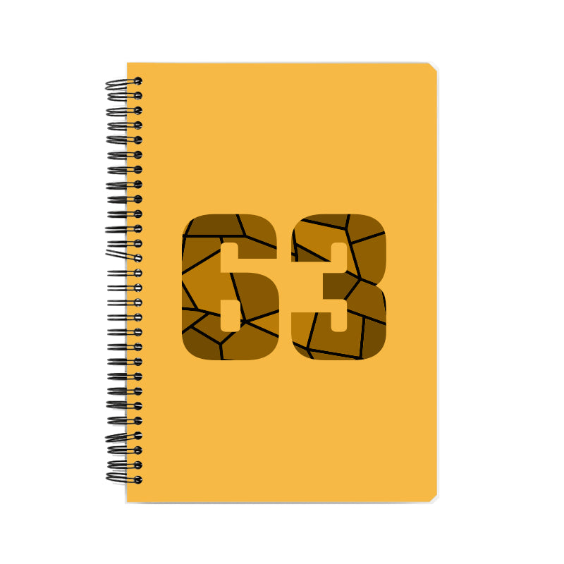 63 Number Notebook (Golden Yellow, A5 Size, 100 Pages, Ruled, 6 Pack)