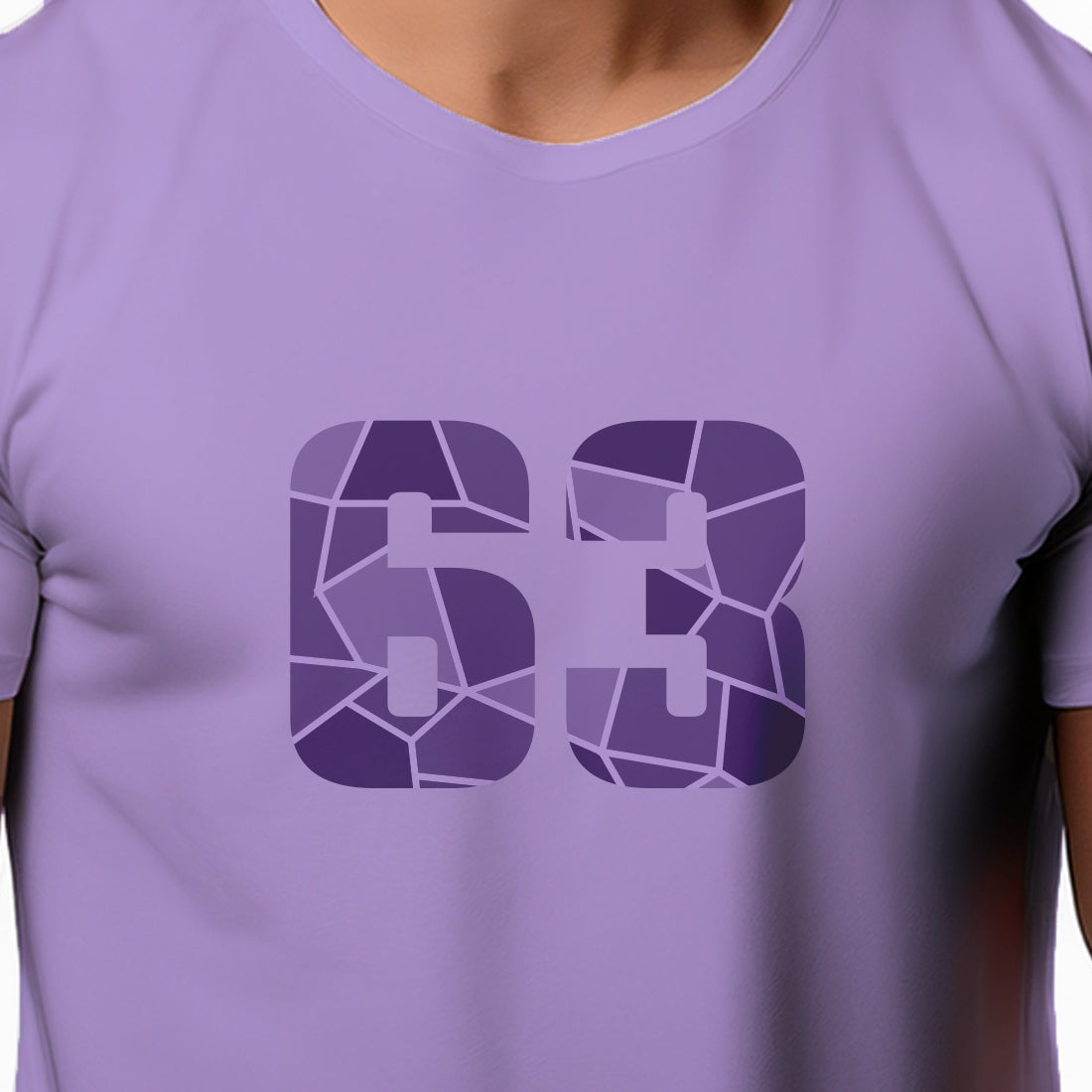 63 Number Men Unisex T-Shirt | Custom Number Graphic Tee (Iris Lavender)