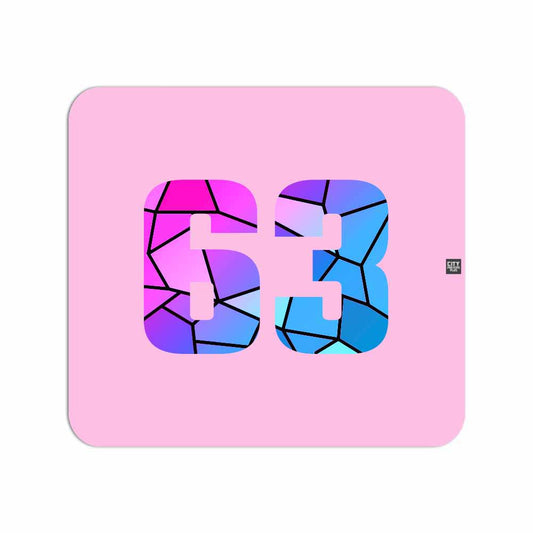 63 Number Mousepad (Light Pink)