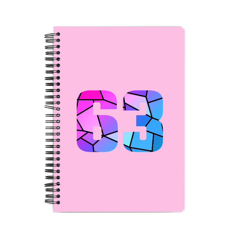 63 Number Notebook (Light Pink, A5 Size, 100 Pages, Ruled, 6 Pack)