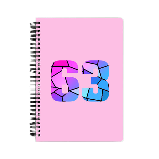 63 Number Notebook (Light Pink, A5 Size, 100 Pages, Ruled, 6 Pack)