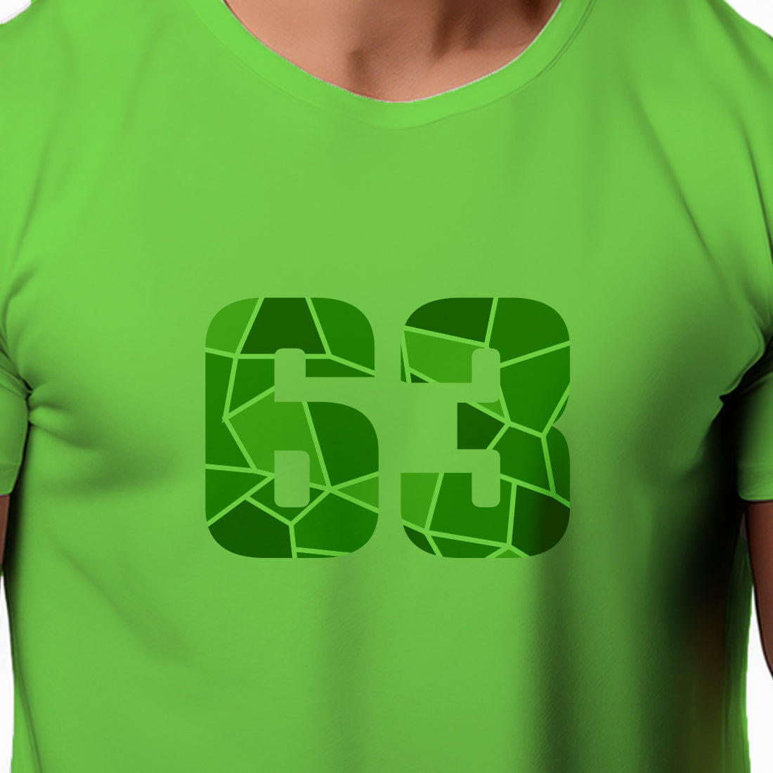 63 Number Men Unisex T-Shirt | Custom Number Graphic Tee (Liril Green)