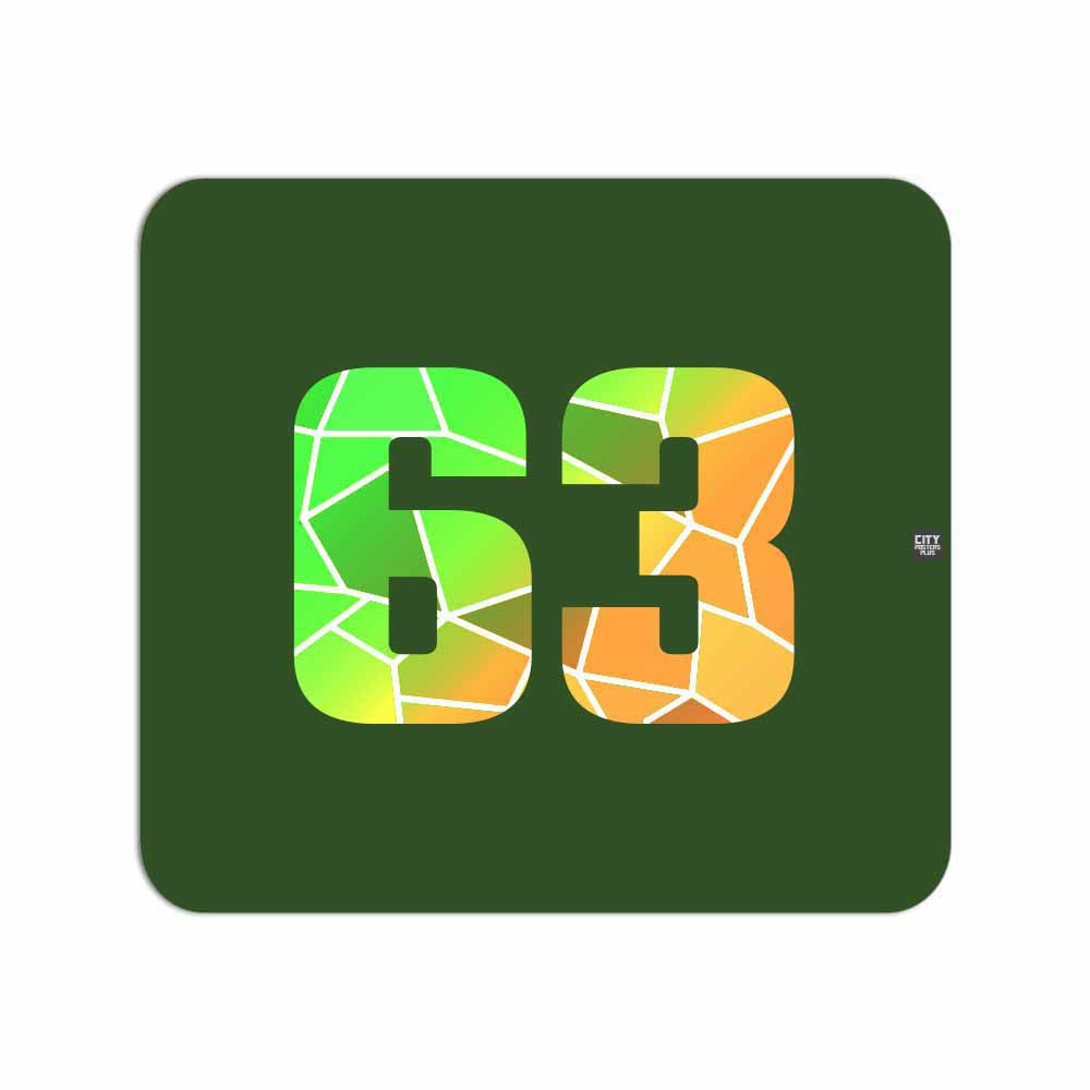 63 Number Mousepad (Olive Green)