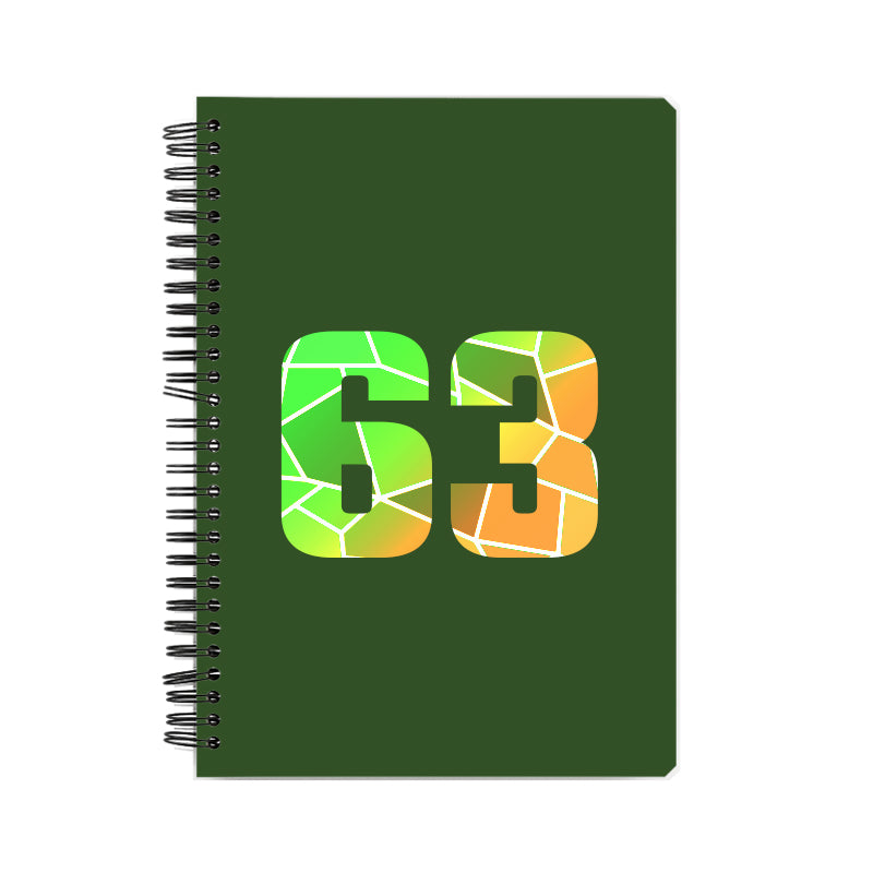 63 Number Notebook (Olive Green, A5 Size, 100 Pages, Ruled, 6 Pack)