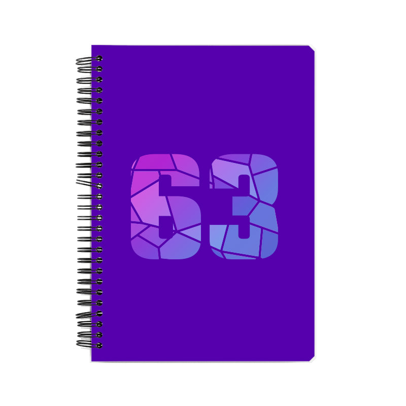 63 Number Notebook (Purple, A5 Size, 100 Pages, Ruled, 6 Pack)