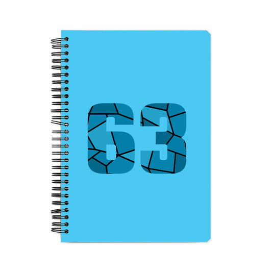 63 Number Notebook (Sky Blue, A5 Size, 100 Pages, Ruled, 6 Pack)