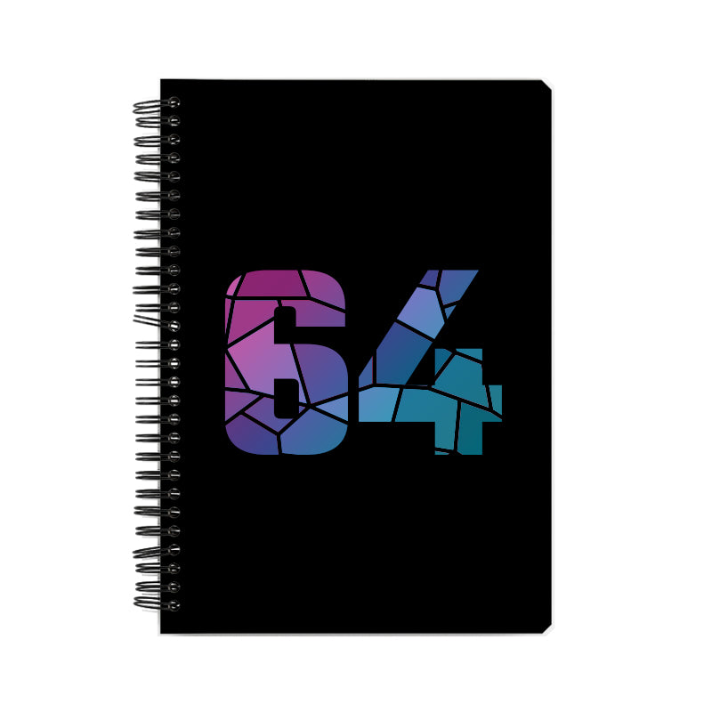 64 Number Notebook (Black, A5 Size, 100 Pages, Ruled, 6 Pack)