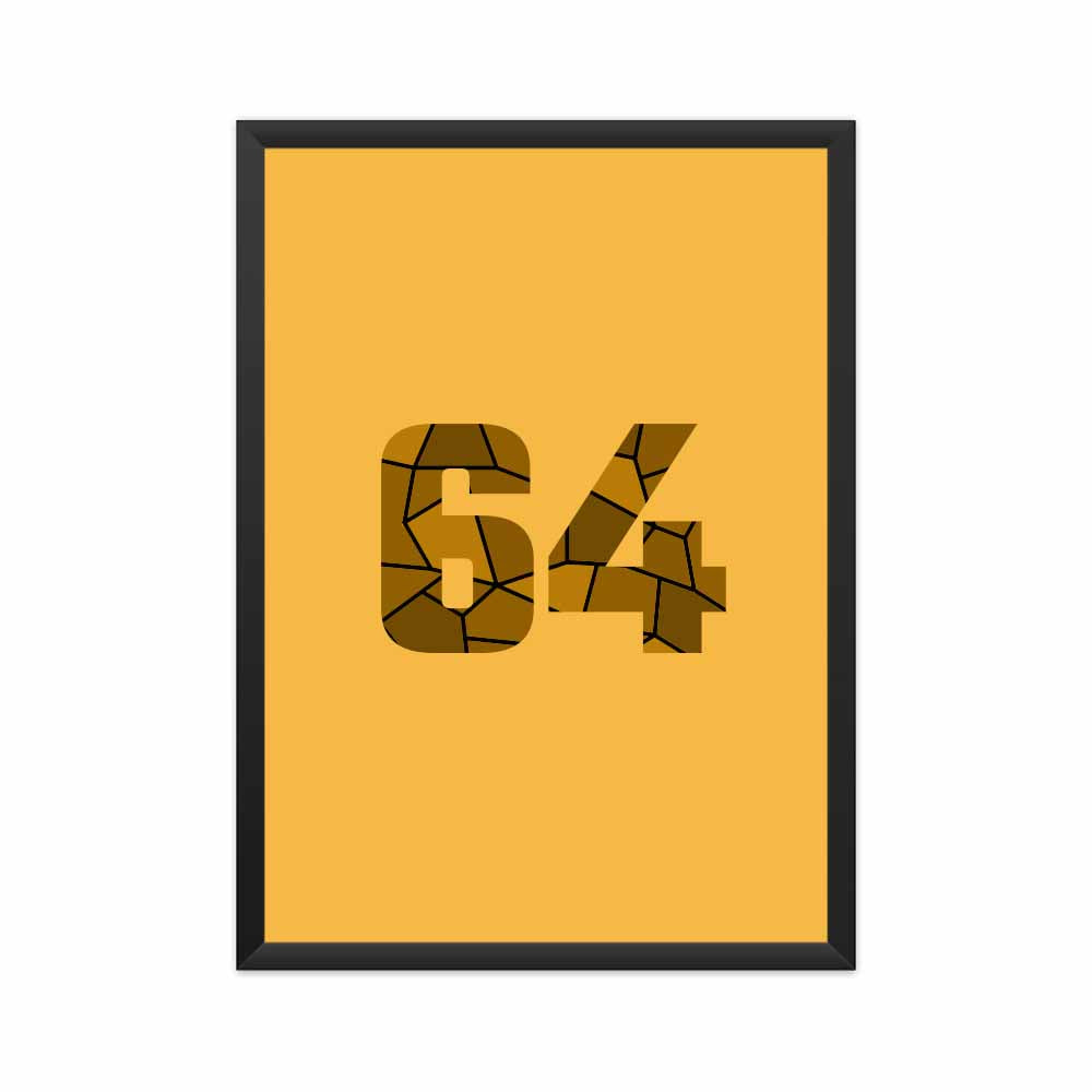 64 Number Framed Poster