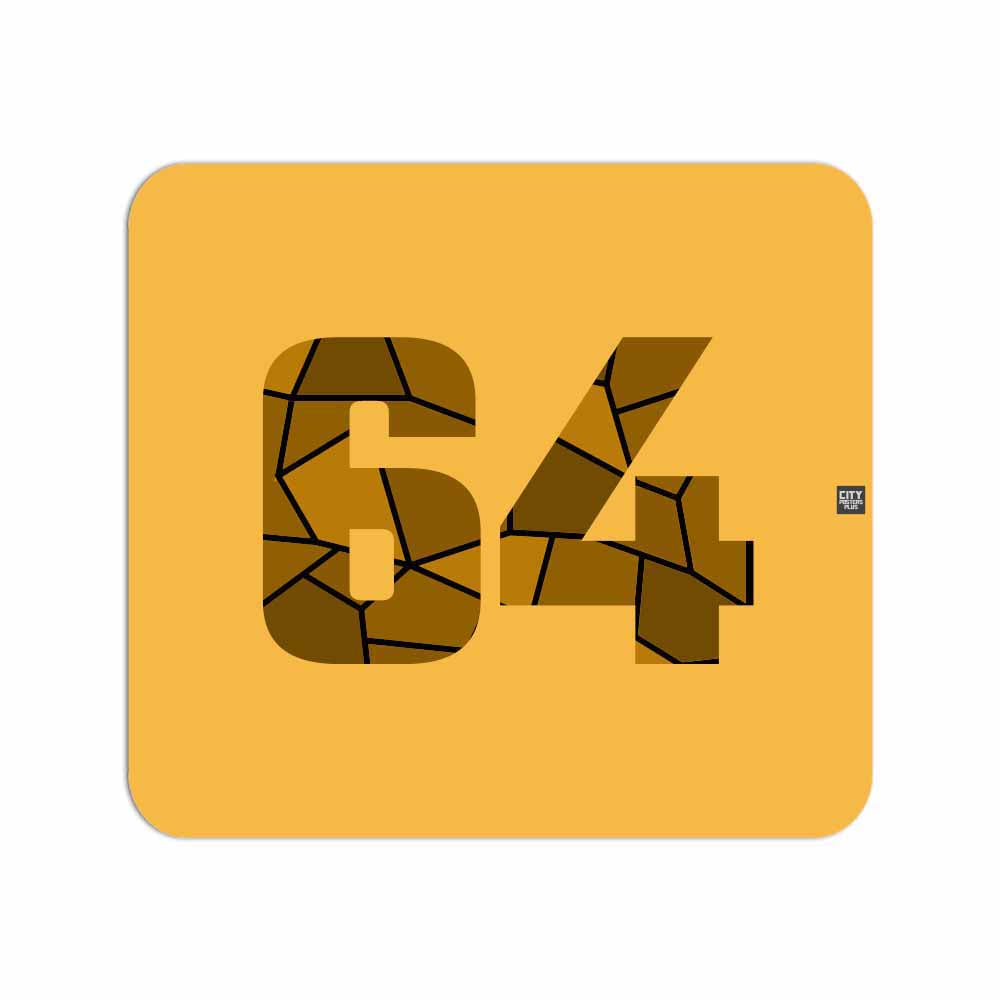 64 Number Mousepad (Golden Yellow)