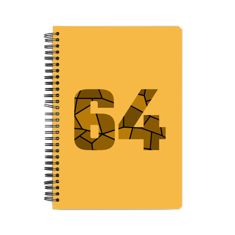 64 Number Notebook (Golden Yellow, A5 Size, 100 Pages, Ruled, 6 Pack)