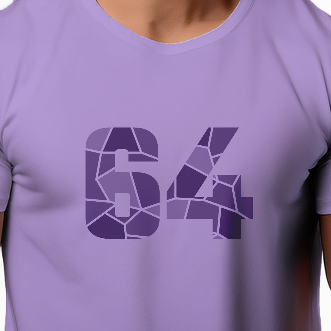 64 Number Men Unisex T-Shirt | Custom Number Graphic Tee (Iris Lavender)